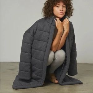 EUC Lunya Restore Double Faced House Coat, Mercurial Gray Heather, Small, XS